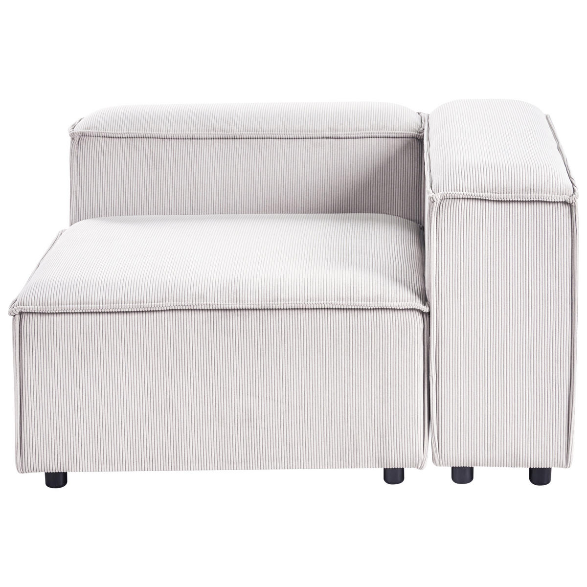 ECKMODUL Cord Cremeweiß linksseitig Ardal - Creme, Textil (120/68/120cm) - Beliani