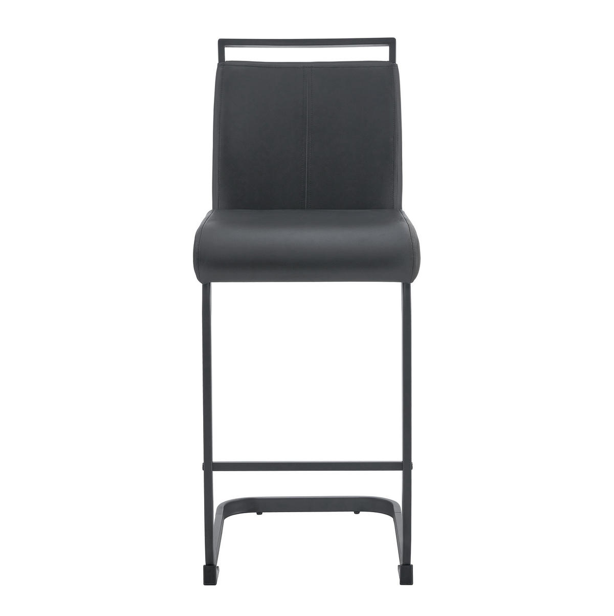 BARHOCKER 2er-Set Schwarz mit Fußstütze - Schwarz, Metall (46.5/96.5/39cm) - MIVRAY