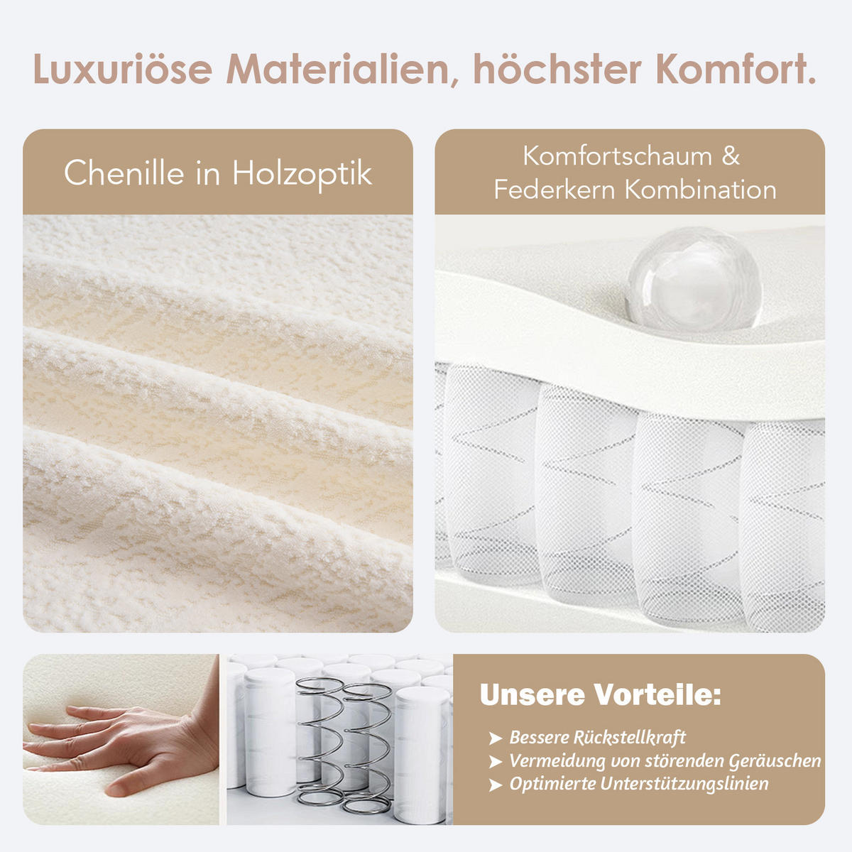 ZWEISITZER-SOFA mit tiefem Sitz Chenille Weiß - Weiß, Kunststoff (153/63/94cm) - Meubliv