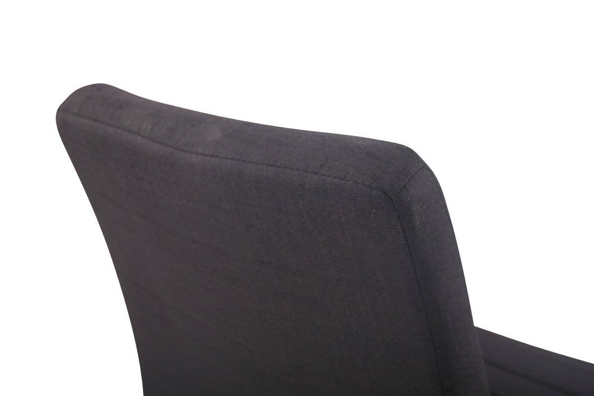 ESSZIMMERSTUHL Evon, Stoff schwarz - Edelstahlfarben/Schwarz, Textil/Metall (44/97/60cm) - TPFLiving