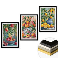 WANDBILDER 3er-Set - 40x60 cm Schwarzer Rahmen - Fruchtzusammensetzung von Granatäpfeln - Schwarz, Kunststoff (40/60cm) - ArtPrintCave