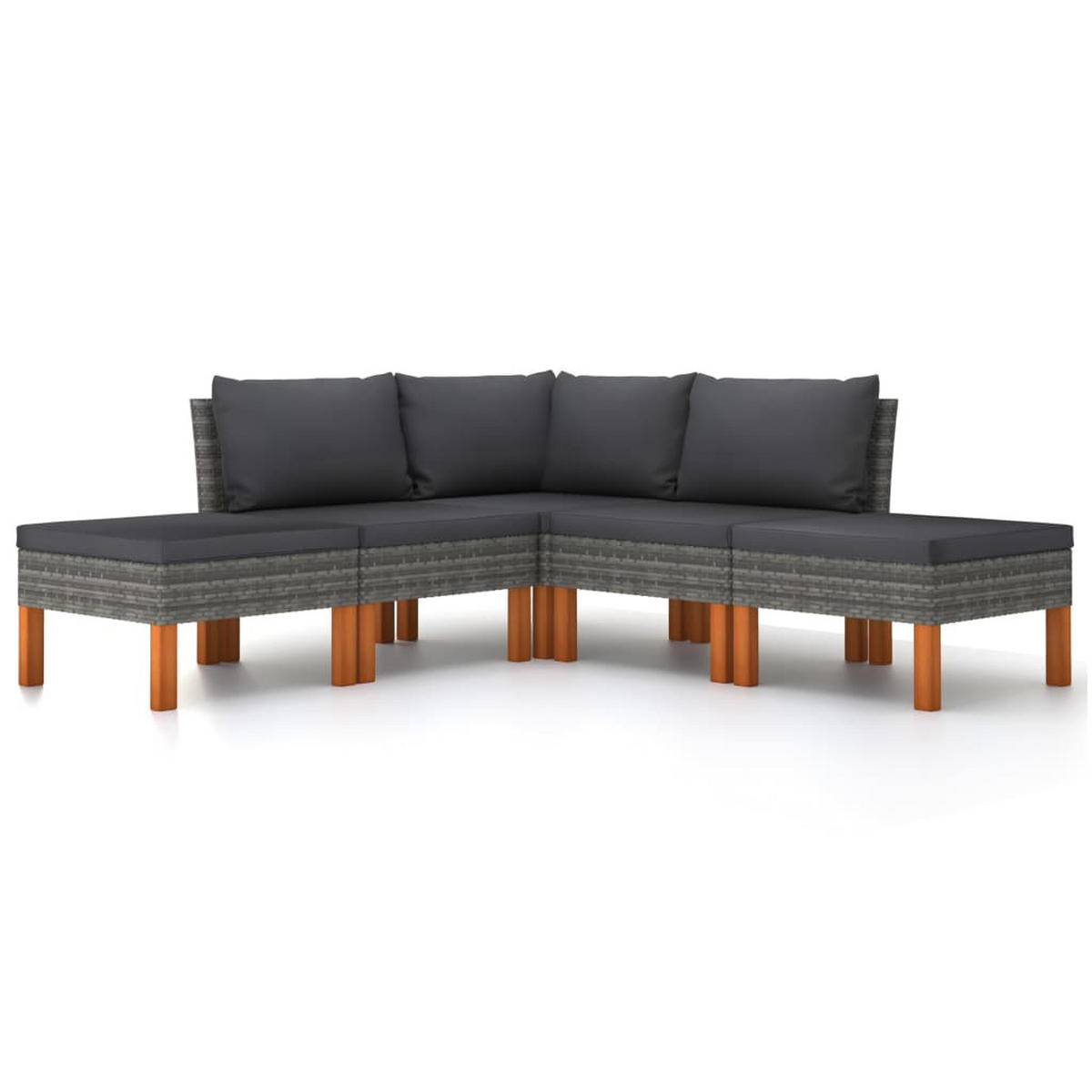 GARTENSET Yaukie 5-teilig - Grau, Metall - Nettlife
