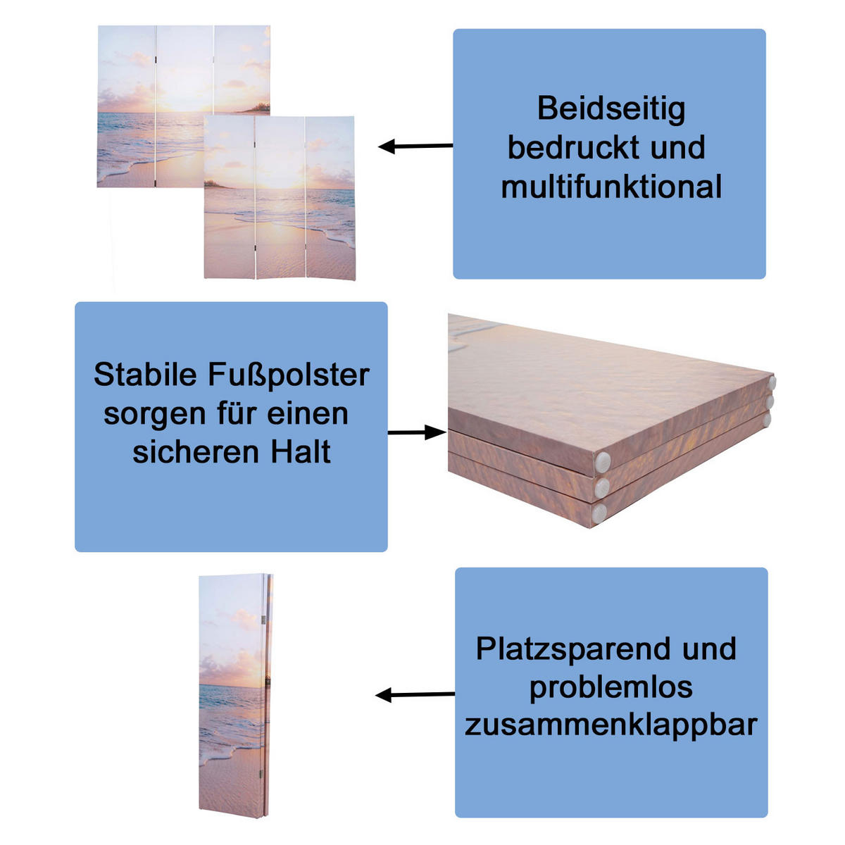 FOTO-PARAVENT Altrosa, Gelb - Gelb/Altrosa, Holz (121/180/2cm) - MCW