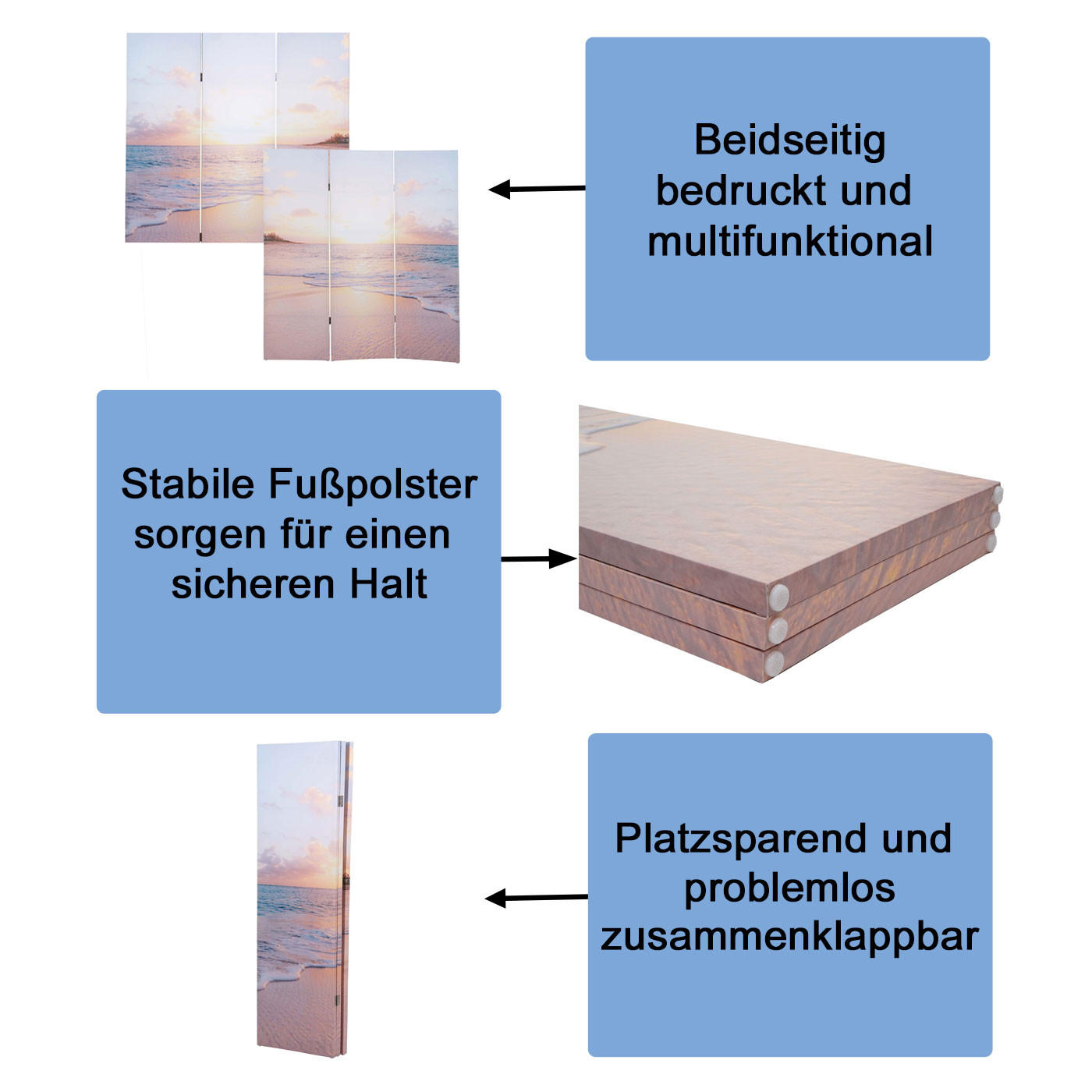 Thumbnail - MCW Foto-Paravent, Altrosa, Gelb, Holz, Kiefer, 121x180x2 cm, Wohnzimmer, Raumteiler & Paravents, Paravents