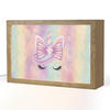 NACHTTISCHLAMPE Einhorn - Glitzer - Regenbogen - Pastell 30x20 cm - Hellrosa, Holzwerkstoff (8/30/20cm)