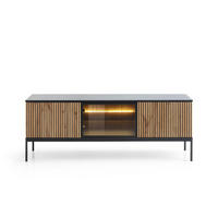 TV-SCHRANK -Sentino RTV154 LED - Schwarz, Holzwerkstoff/Metall (154/56/39cm) - Möblo