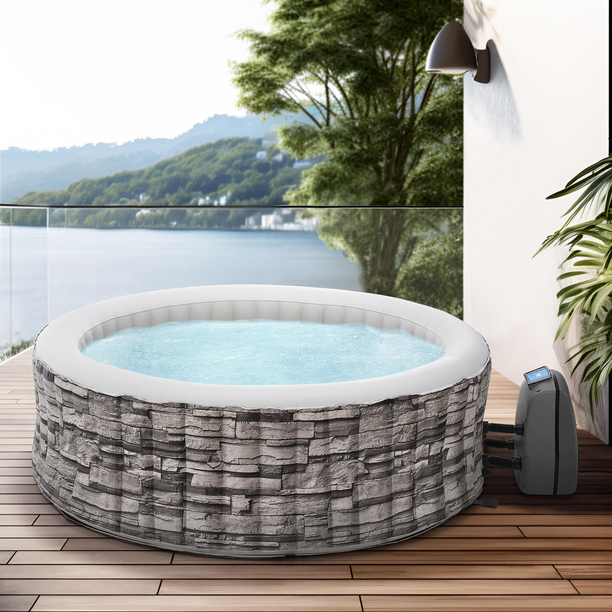 WHIRLPOOL Carosino - Grau, Kunststoff (204/70/204cm) - pro.tec