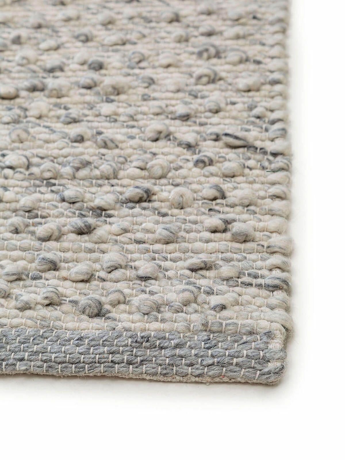 WOLLTEPPICH Lana Grau 80x250 cm - Grau, Textil (80/1cm) - KUNSTLOFT