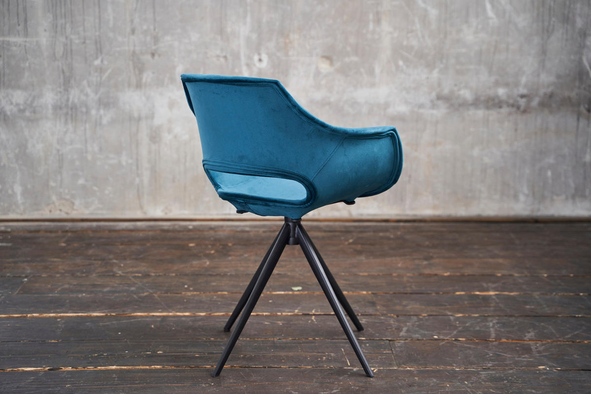 DREHSTUHL ZAJA Petrol Velvet - Petrol, Textil (57/85/59cm) - KAWOLA