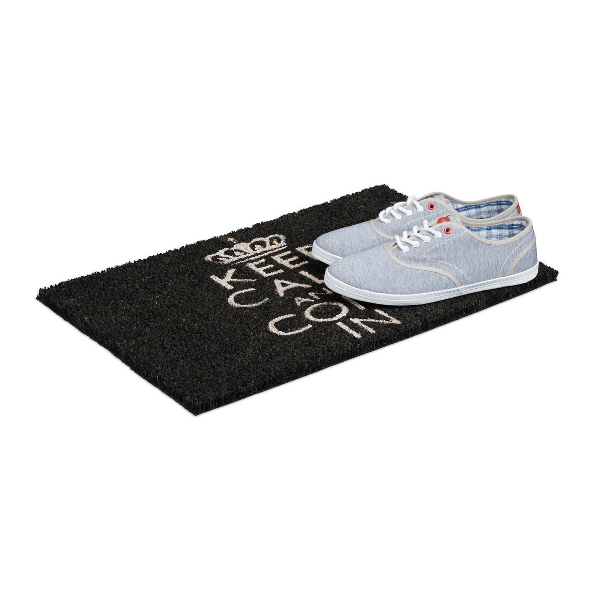 FUSSMATTE - Schwarz, Kunststoff/Textil (40/60cm) - Relaxdays