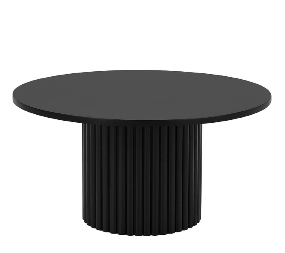 TISCH Schwarz Riko Rund 90 cm Mit Schlaffunktion Mit Metallgestell - Schwarz, Holzwerkstoff (90/90/42cm) - Sepro Meble