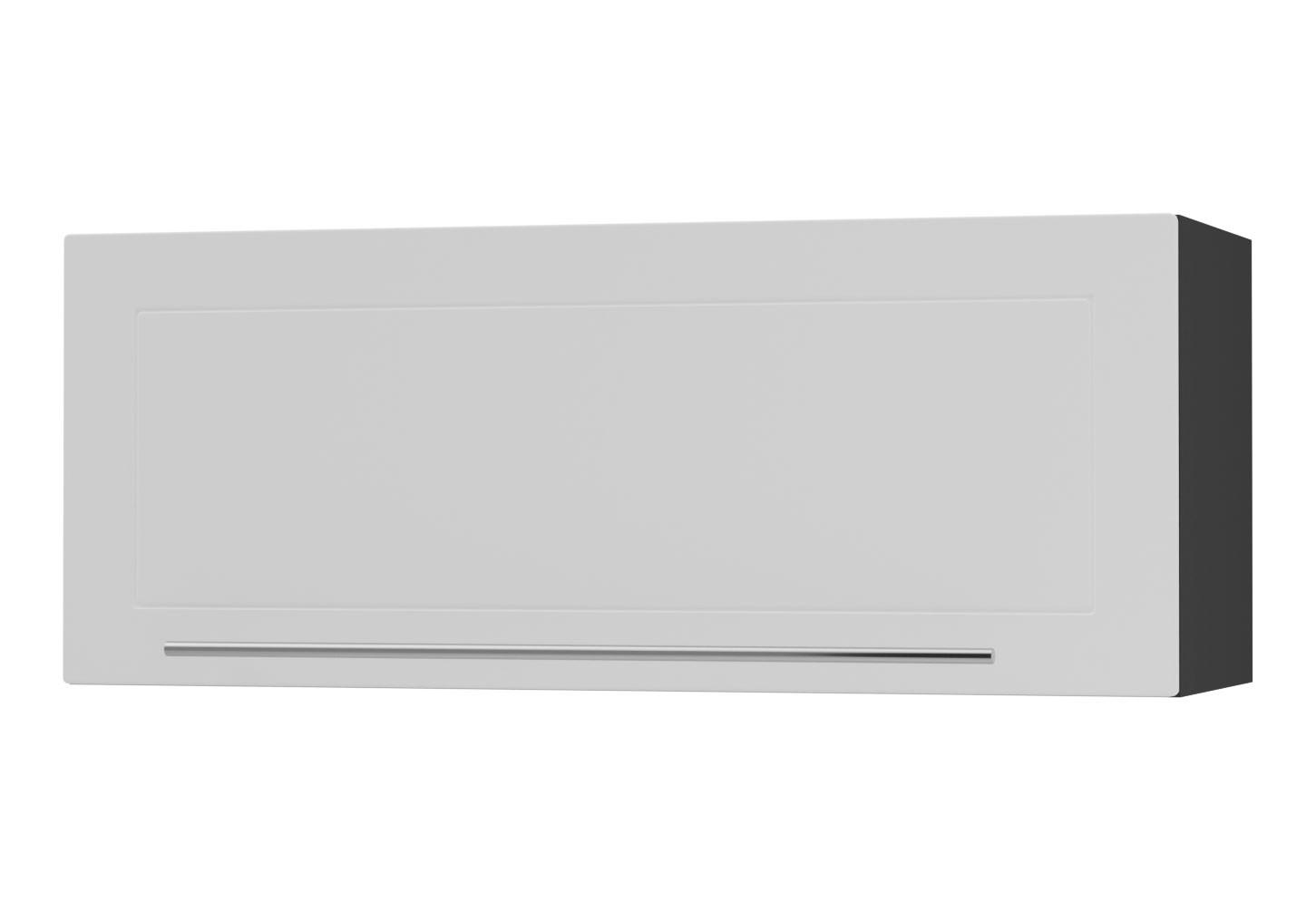 KLAPPHÄNGESCHRANK Kvantum W4B/90 Weiß Matt / Schwarz Matt 90 / 32,5 / 36cm - Schwarz/Weiß, Holz/Holzwerkstoff (90/36/32.5cm) - Feldmann-Wohnen