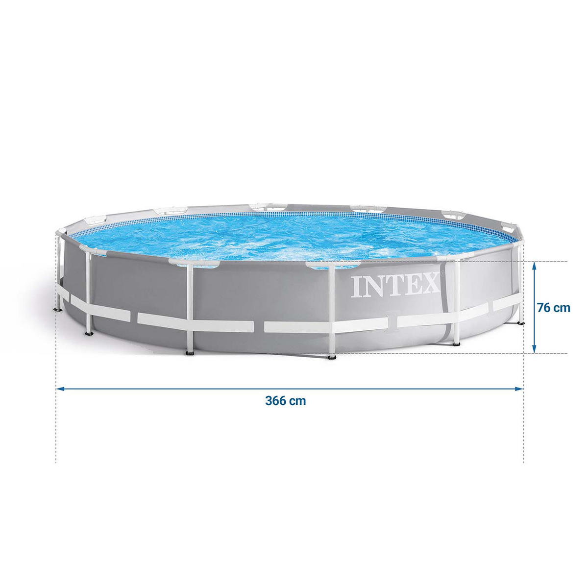 POOL SET 366 x 76 cm, 9in1 - 26712 - Grau, Textil (366/76cm)
