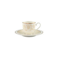ESPRESSOTASSEN MIT UNTERTASSEN Ivoire weiß-gold 70 ml - Goldfarben/Weiß, Keramik (0.07L) - Villeroy & Boch