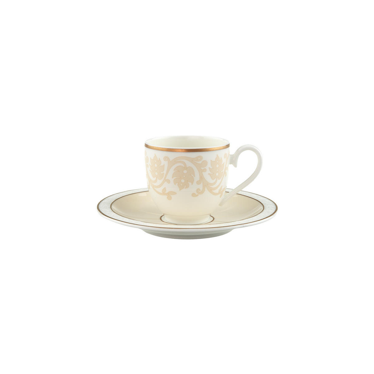 ESPRESSOTASSEN MIT UNTERTASSEN Ivoire weiß-gold 70 ml - Goldfarben/Weiß, Keramik (0.07L) - Villeroy & Boch