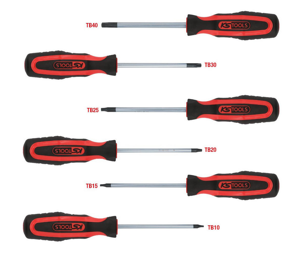 ERGOTORQUEPLUS SCHRAUBENDREHER-SATZ, 6-TLG, TORX MIT BOHRUNG - Multicolor, Kunststoff/Metall (30/13/45cm) - KS Tools