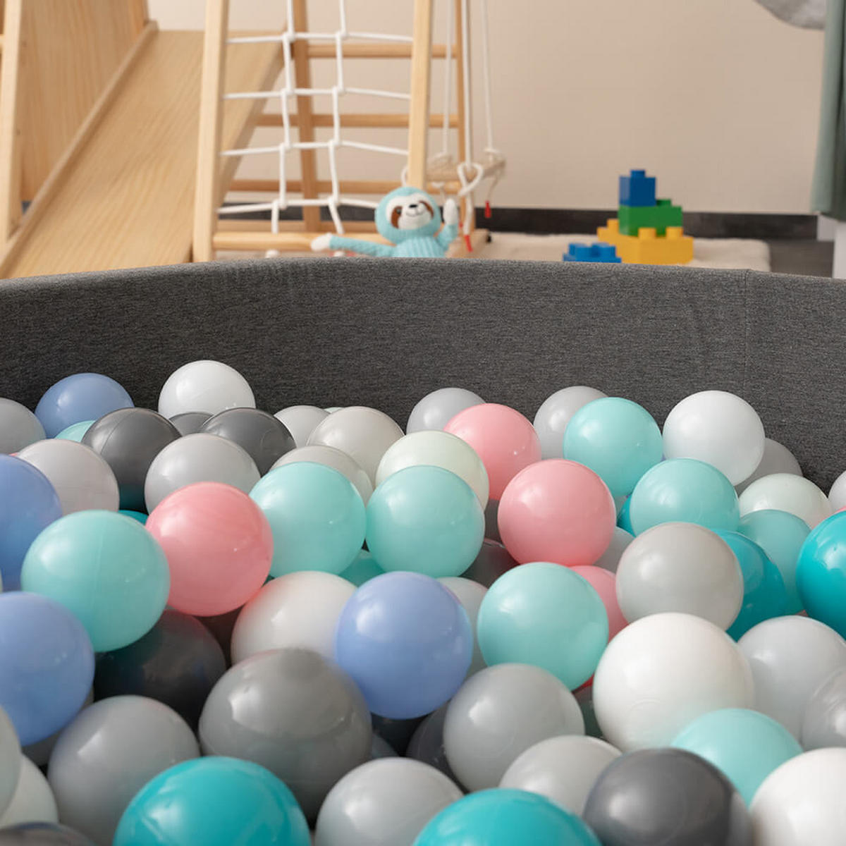 SPIELBÄLLE SPIN - Farbe: Pastell, Menge: 480 - Multicolor, Kunststoff (6/6/6cm) - Home Deluxe