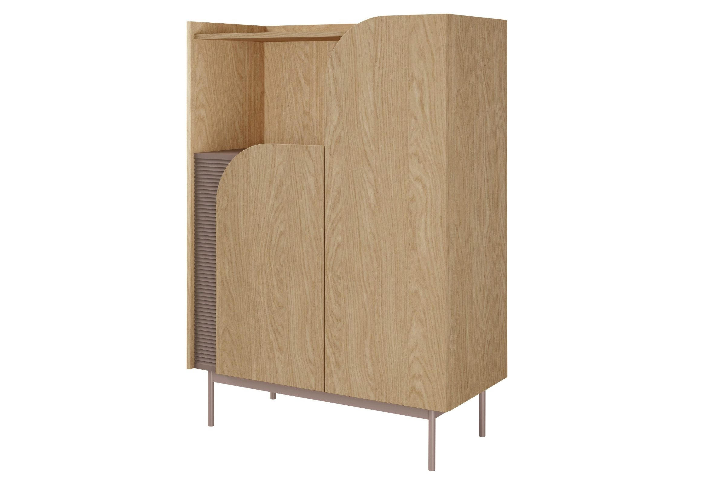 HOCHKOMMODE CARLO 05 92/128/42 cm in Frühlingseiche / Toffee - Eichefarben, Holzwerkstoff (92/128/42cm) - Deine Möbel 24