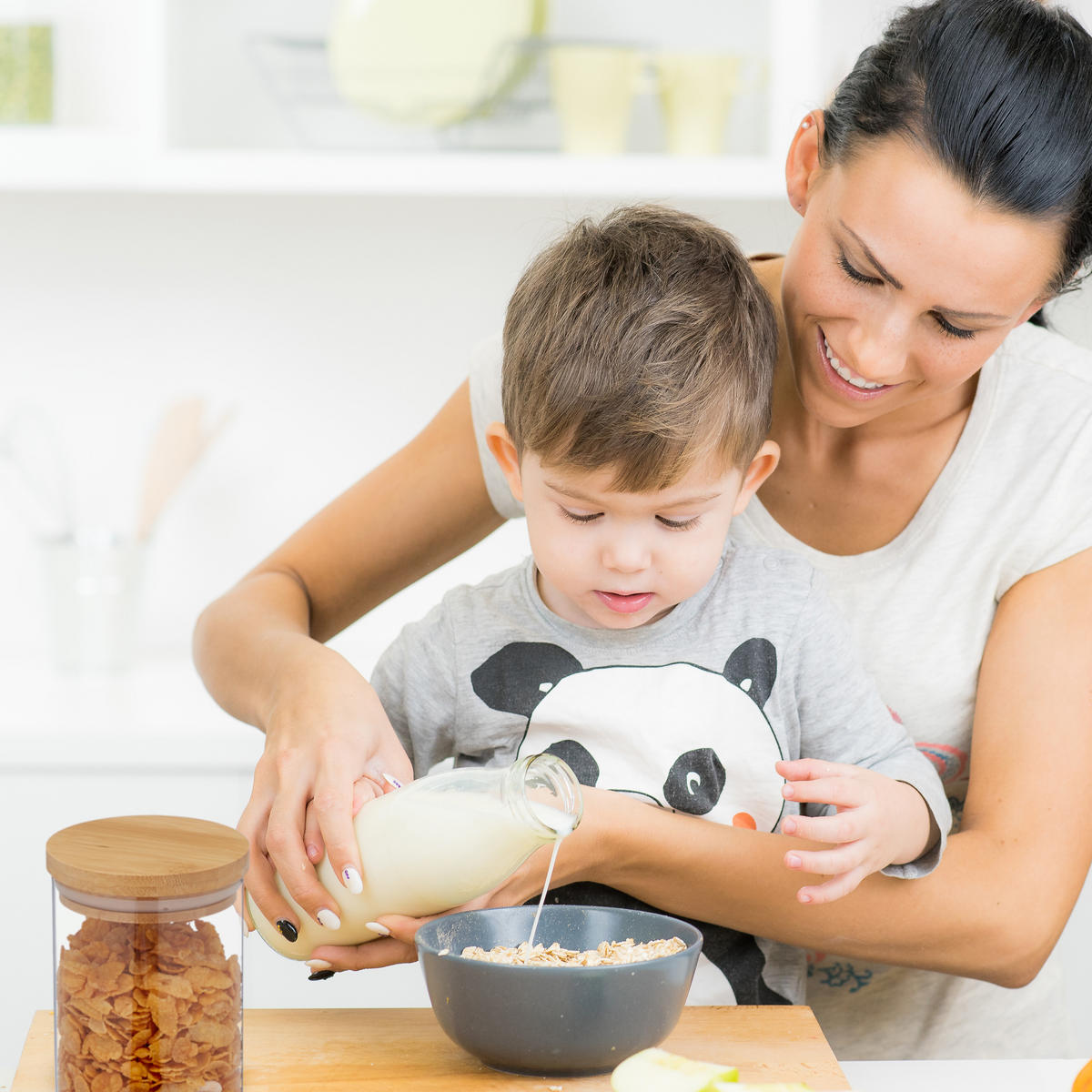 3XVORRATSGLAS - Transparent, Glas/Holz (10/13/10cm) - Relaxdays