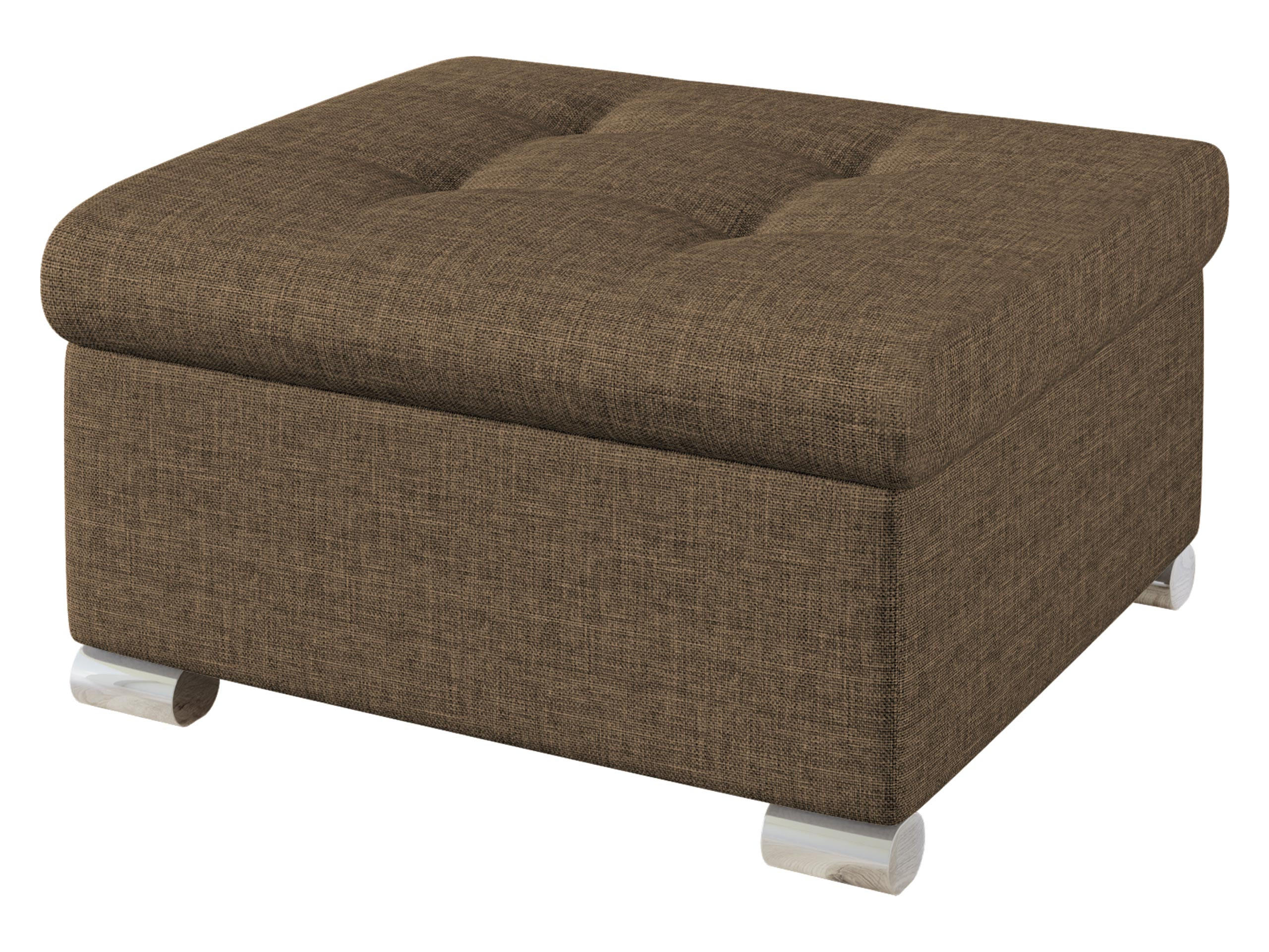 POLSTERHOCKER Niko Klein - Silberfarben/Braun, Holz/Textil (70/41/68cm) - MIRJAN24