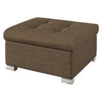 POLSTERHOCKER Niko Klein - Silberfarben/Braun, Holz/Textil (70/41/68cm) - MIRJAN24