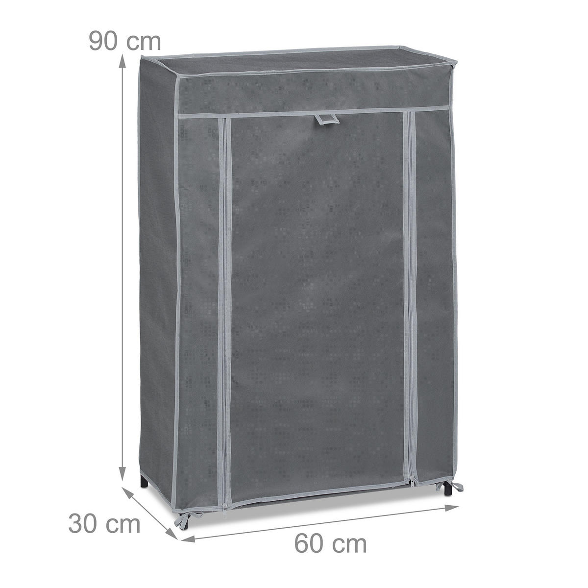SCHUHSCHRANK - Grau, Kunststoff/Textil (60/90/30cm) - Relaxdays