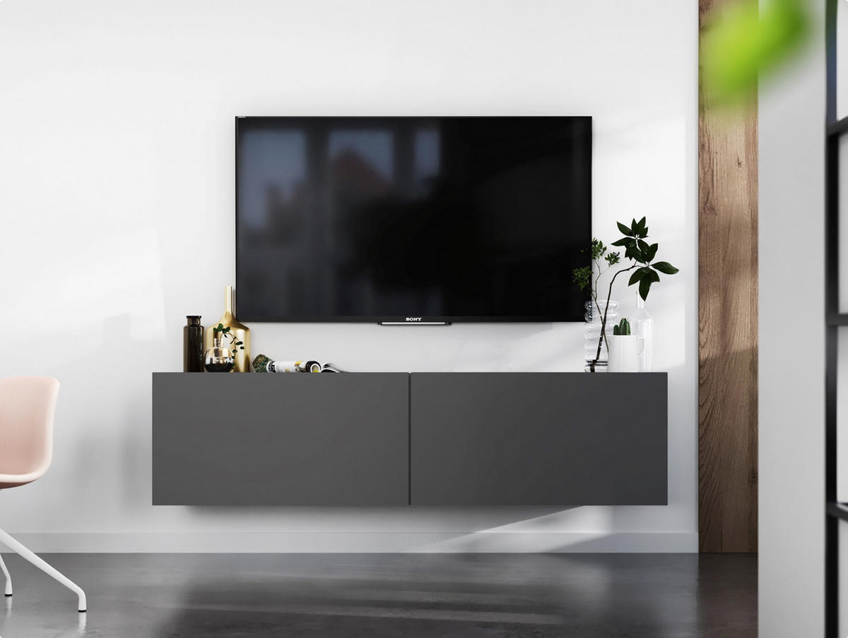TV-SCHRANK Enjoy Graphit matt 120 cm - Grau, Holzwerkstoff (120/30/35cm) - Meble Lindner