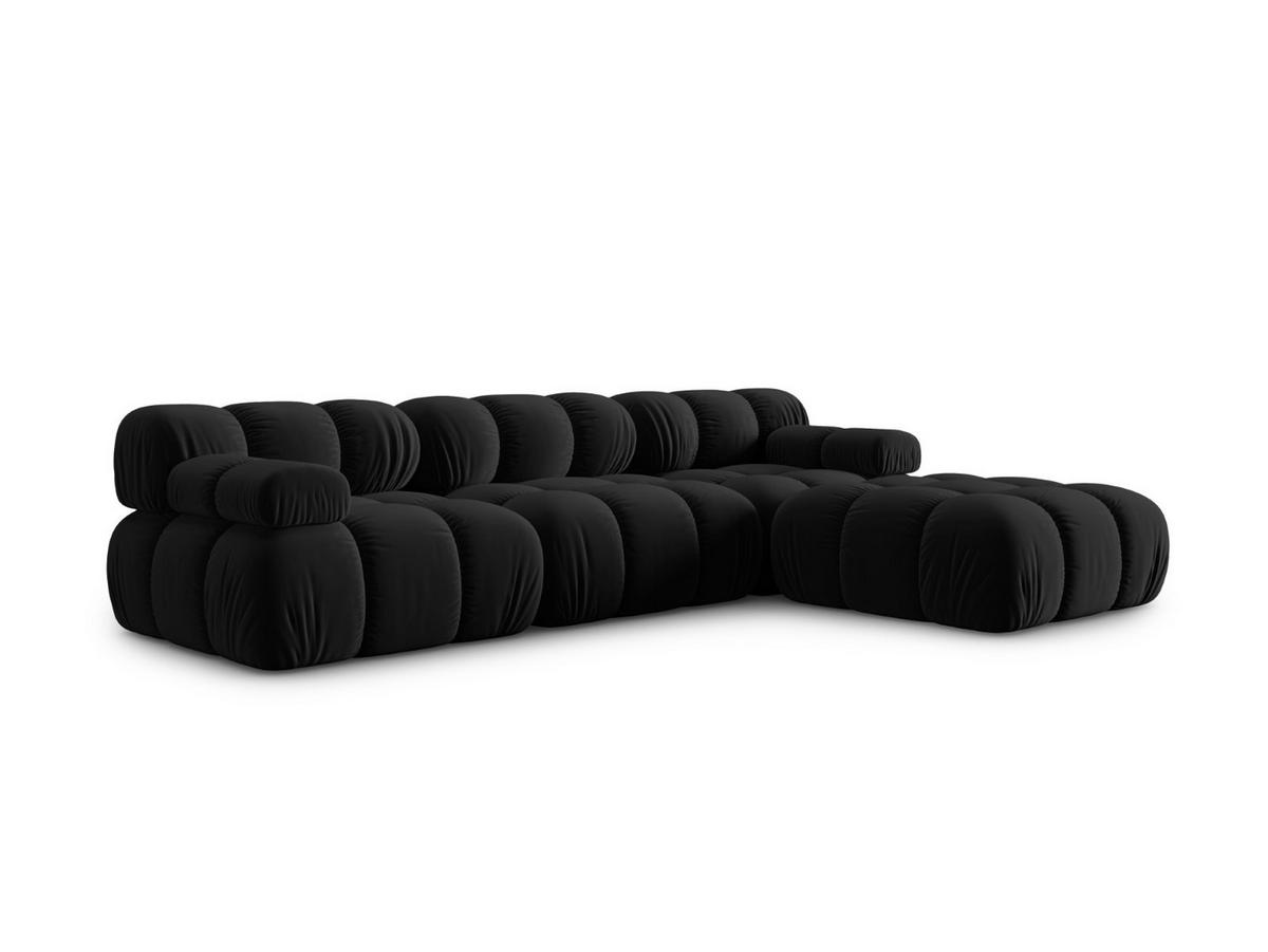 MODULARES-SOFA Bellis aus Samt schwarz 4 Sitzplätze - Schwarz, Textil (188/63/282cm) - Micadoni