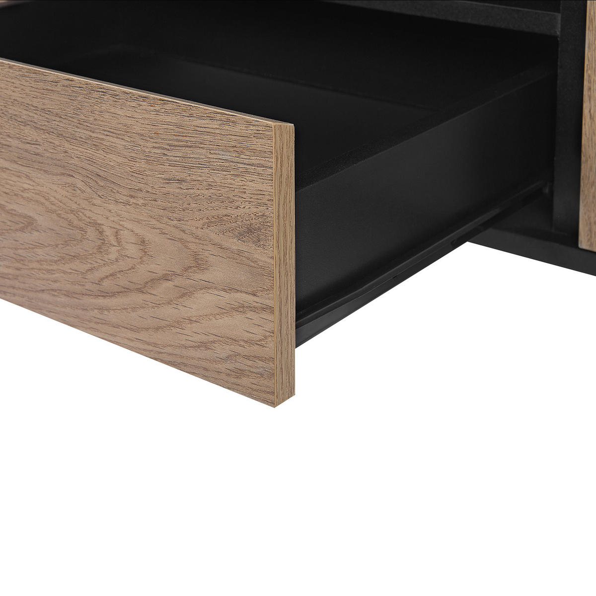 TV-MÖBEL Hellbraun, Schwarz BLACKPOOL 40/177/46 cm - Hellbraun, Holzwerkstoff (177/46/40cm) - Beliani