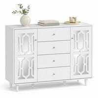 SIDEBOARD in Weiß Kommode mit Kristallgriffen für Wohnzimmer und Esszimmer, B147.5/T40/H102 cm - Weiß, Glas/Holzwerkstoff (147.5/102/40cm) - STILVORA