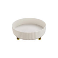 DREHTELLER aus ABS HIPS Kunststoff in Perlweiß Rund 360° drehbar Elegantes Design 22 x 22 x 7,5 cm - Weiß, Kunststoff (22/7.5/22cm) - Livingandhome