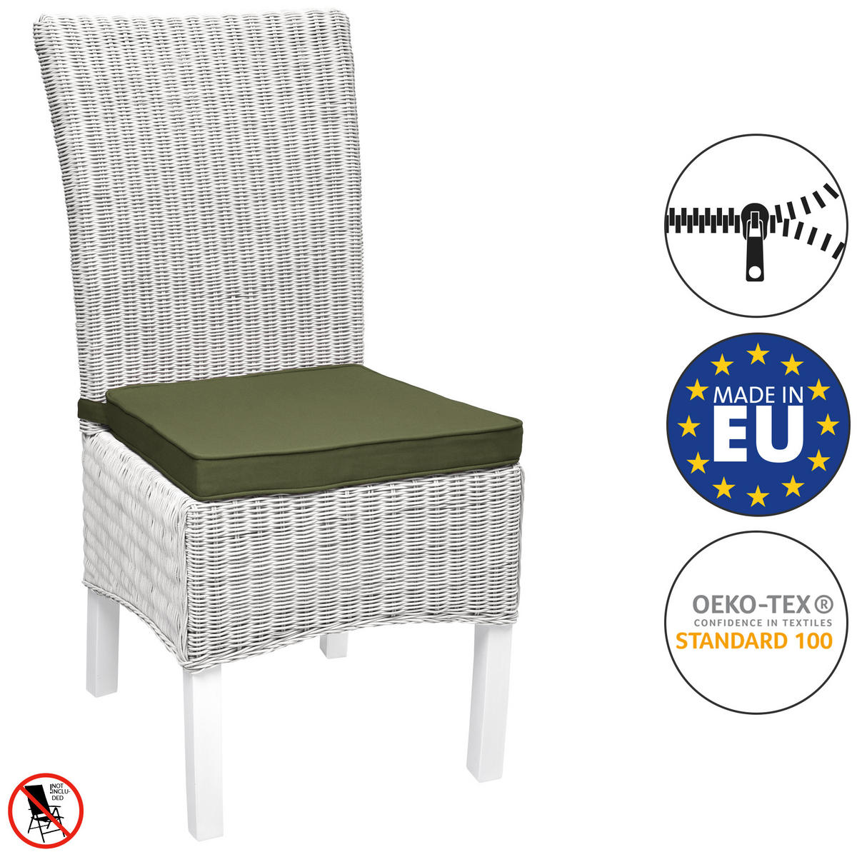 STUHLKISSEN Loft SK 45x40x5cm Olivgrün (8tlg) - Olivgrün, Textil (45/40/40cm) - Beautissu 