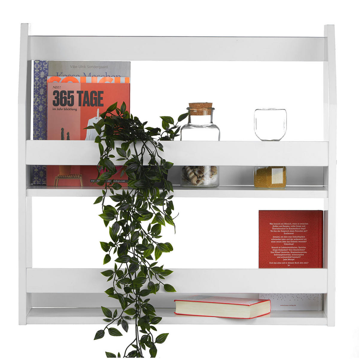 WANDREGAL weiß Bücher 63/60 cm - Weiß, Holz (63/60/15cm) - Homestyle4u