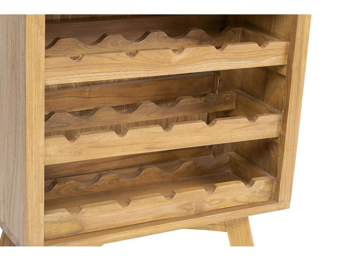 WEINREGAL - 60 cm x 35 cm - holz - naturfarben hell Aveiro - Naturfarben, Holz (60/80/35cm) - Vente-Unique