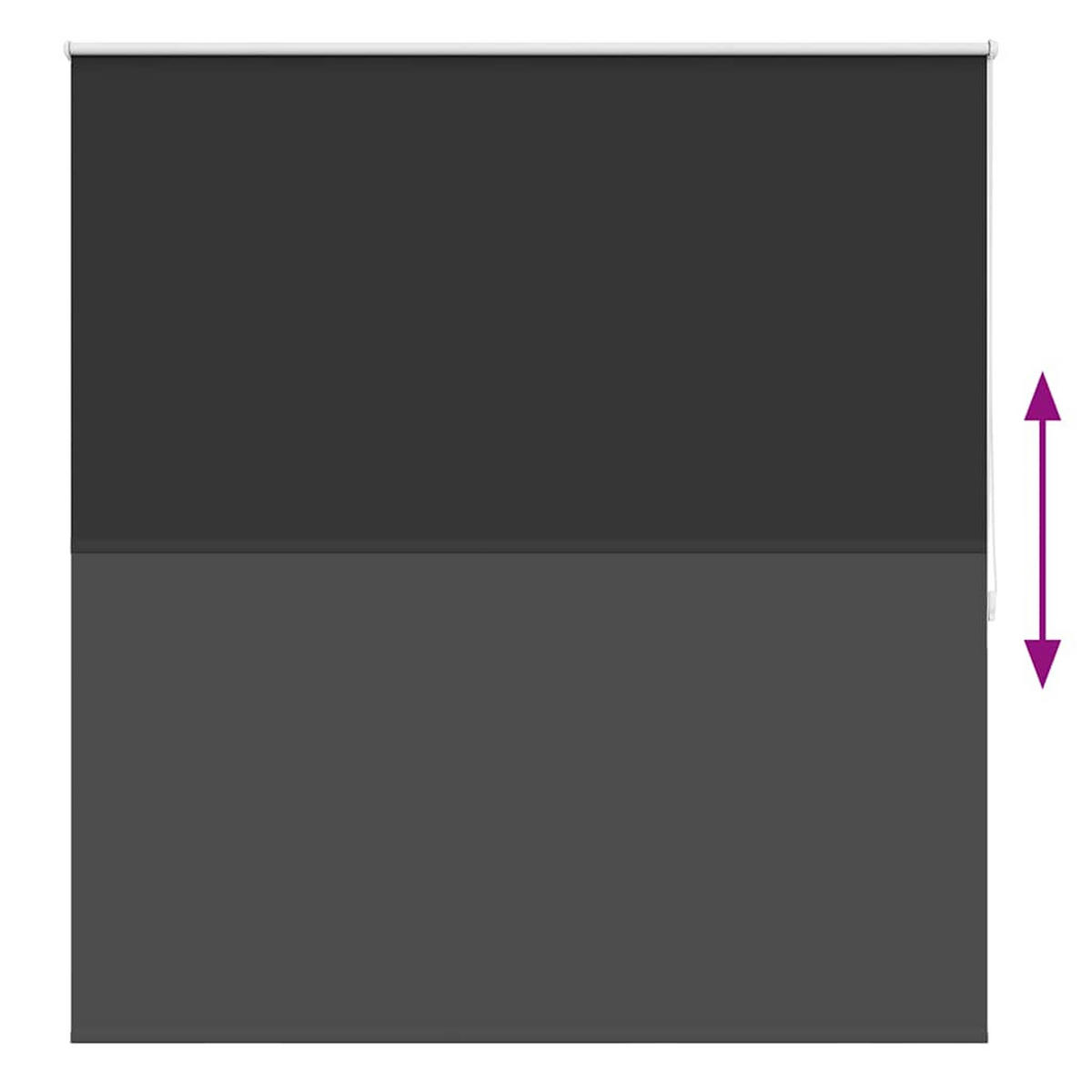 VERDUNKELUNGSROLLO 164,4/175 cm Stoffbreite 160 cm aus Polyester Schwarz - Schwarz, Textil (160/175cm) - vidaXL