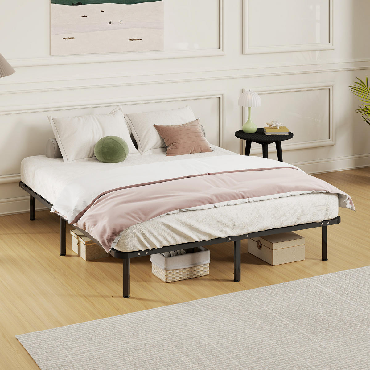 BETT 160x190 cm DE-14628 mit Lattenrost und Stauraum Schwarz - Schwarz, Metall (160/190cm) - ComfortXL