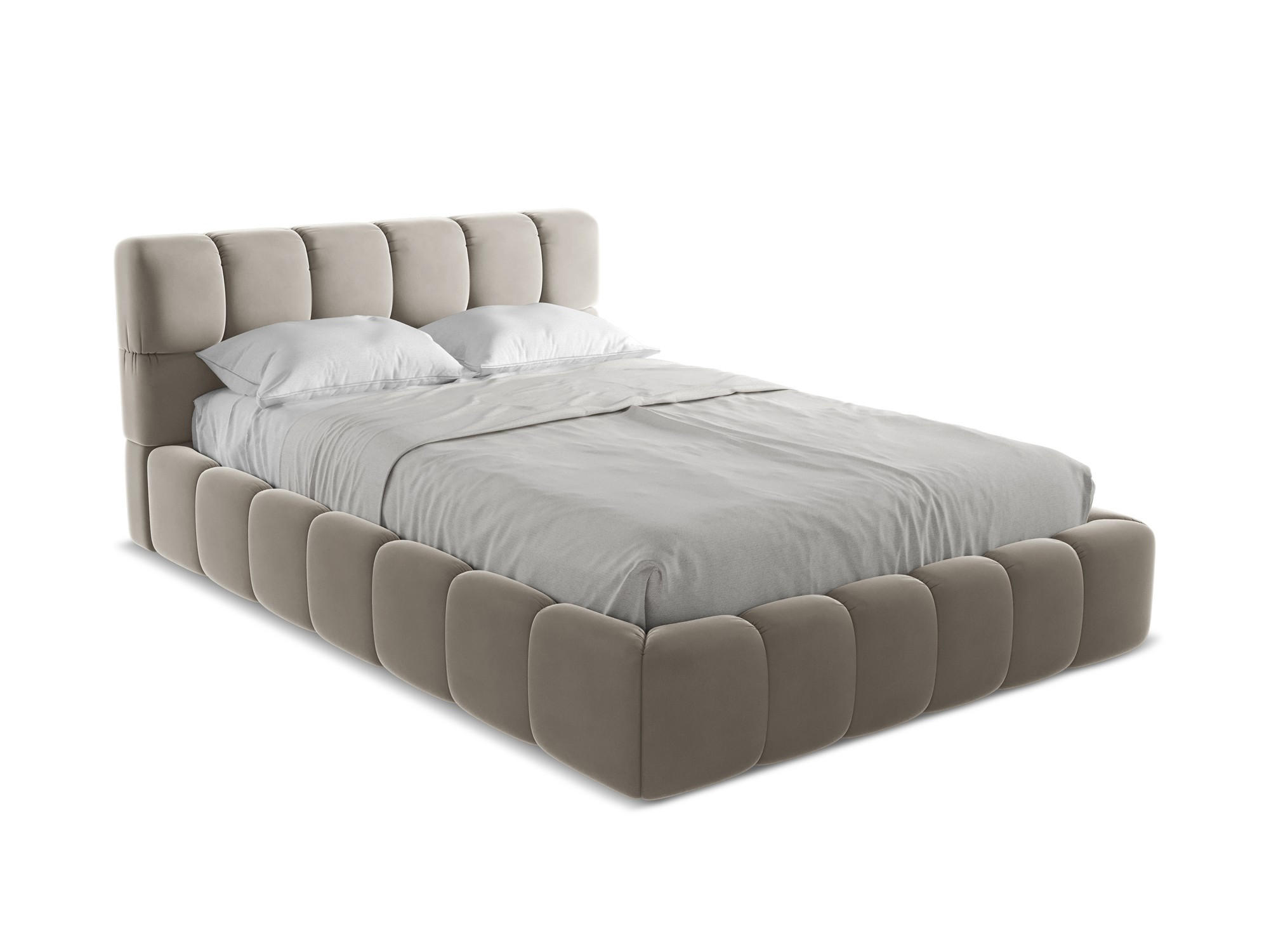 POLSTERBETT mit Bettkasten und Lattenrost 160x228 Grau - Taupe/Schwarz, Kunststoff/Textil (140/200cm) - Makamii