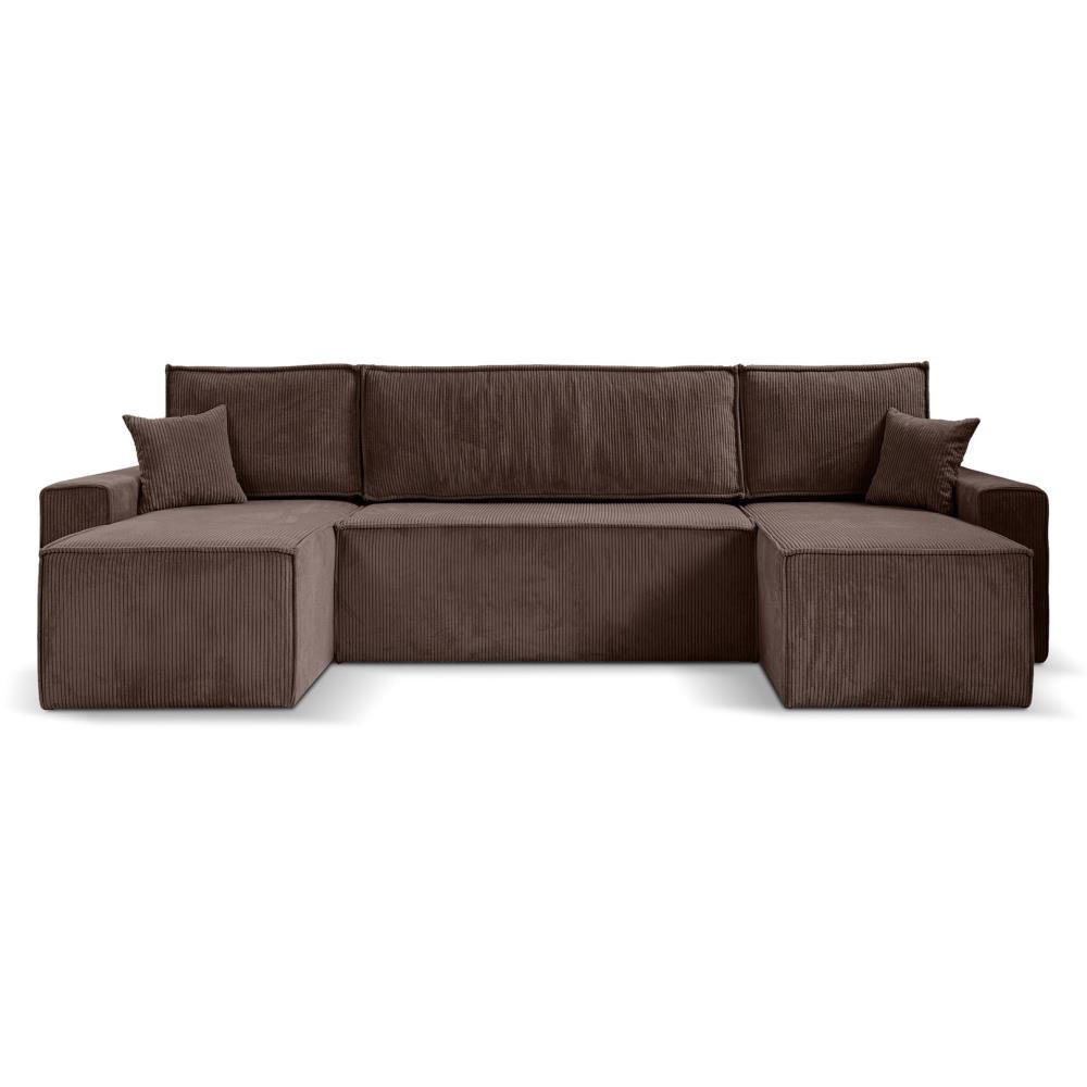 Beautysofa SEDACÍ SOUPRAVA Hektor U s funkcí spaní, hnědá