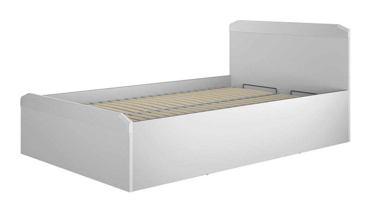 BETT Terni silbergrau 127 / 207 / 88,5cm - Grau, Holz/Holzwerkstoff (120/200cm) - Feldmann-Wohnen
