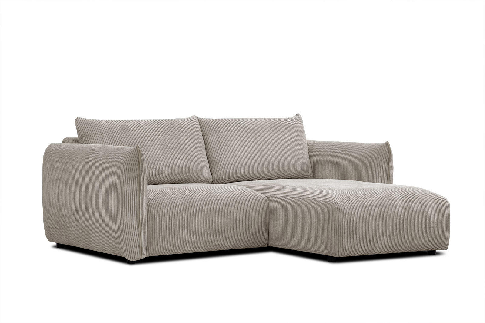 ECKSOFA TAUER 3-Sitzer, taupe - Taupe/Schwarz, Holzwerkstoff/Kunststoff (206/173cm) - Courtois Laville