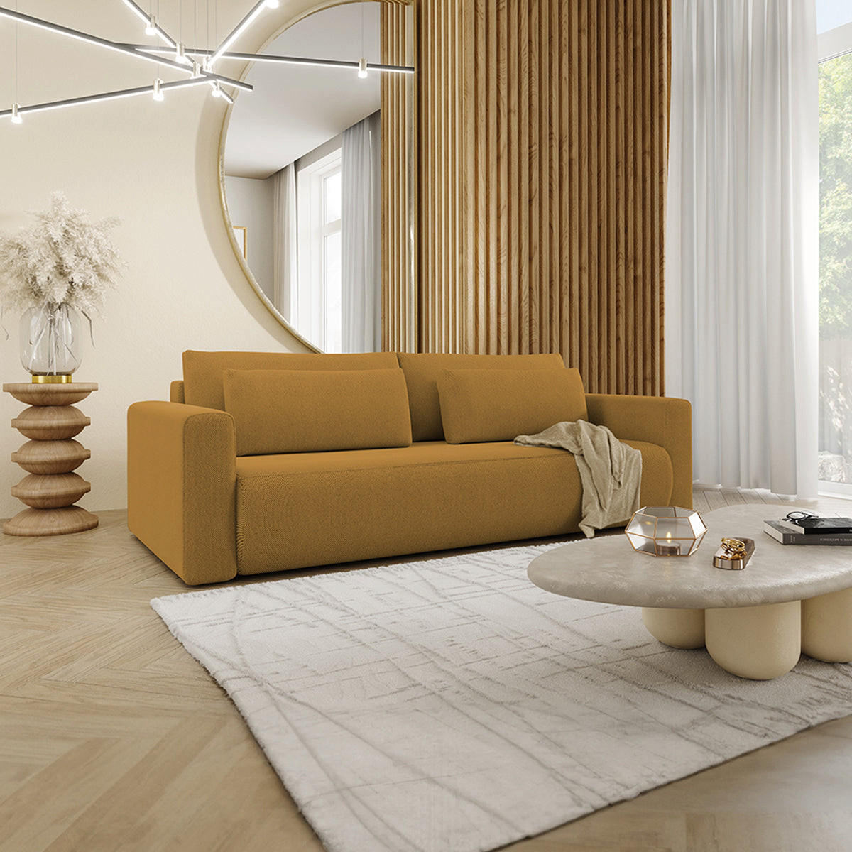 SOFA Evy 3 Sitzplätze Gelb - Gelb, Holz (238/82/105cm) - Petits-meubles