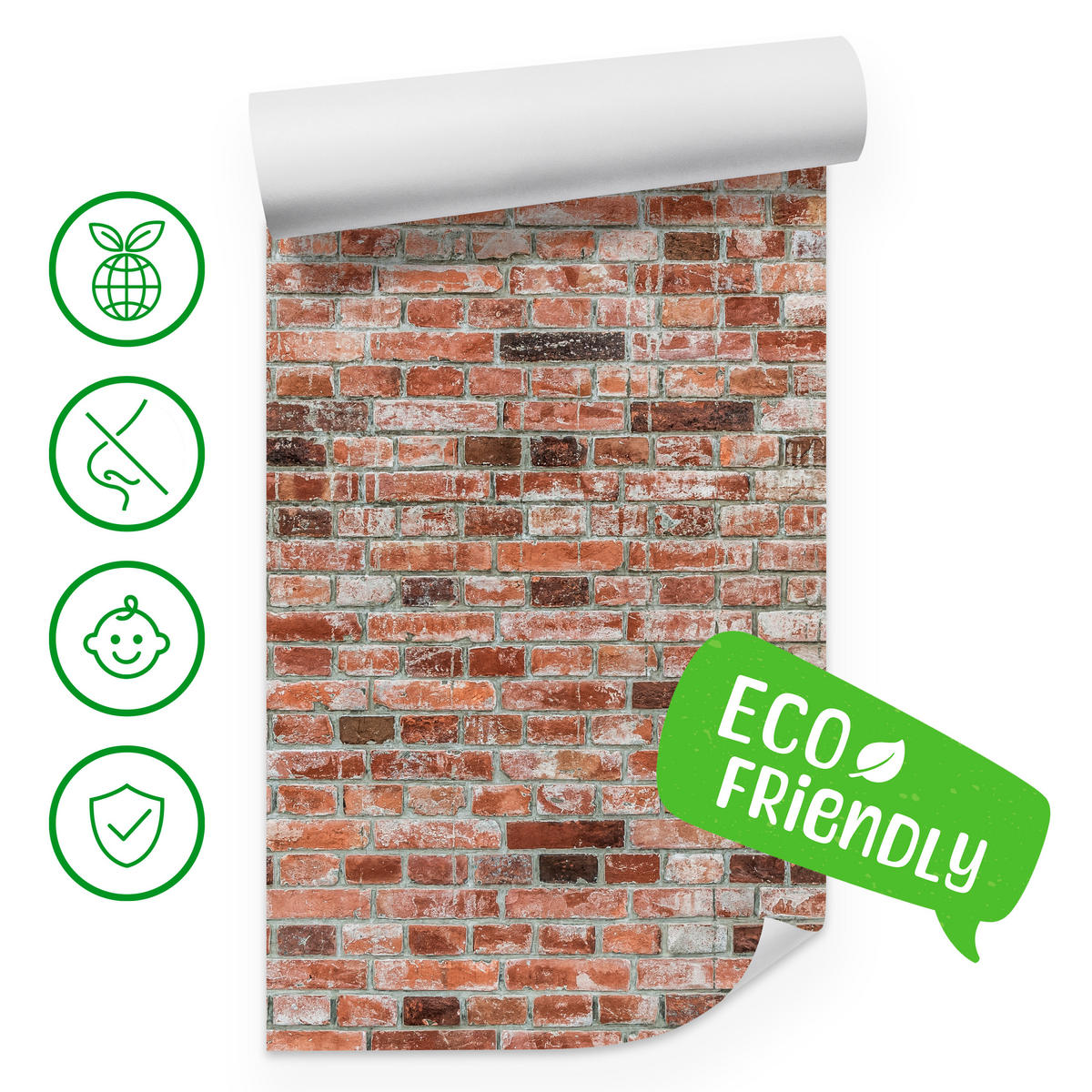 FOTOTAPETE für Büro Ziegelmauer Wand Abstraktion 500x350 - Braun, Papier (500/350cm) - Muralo
