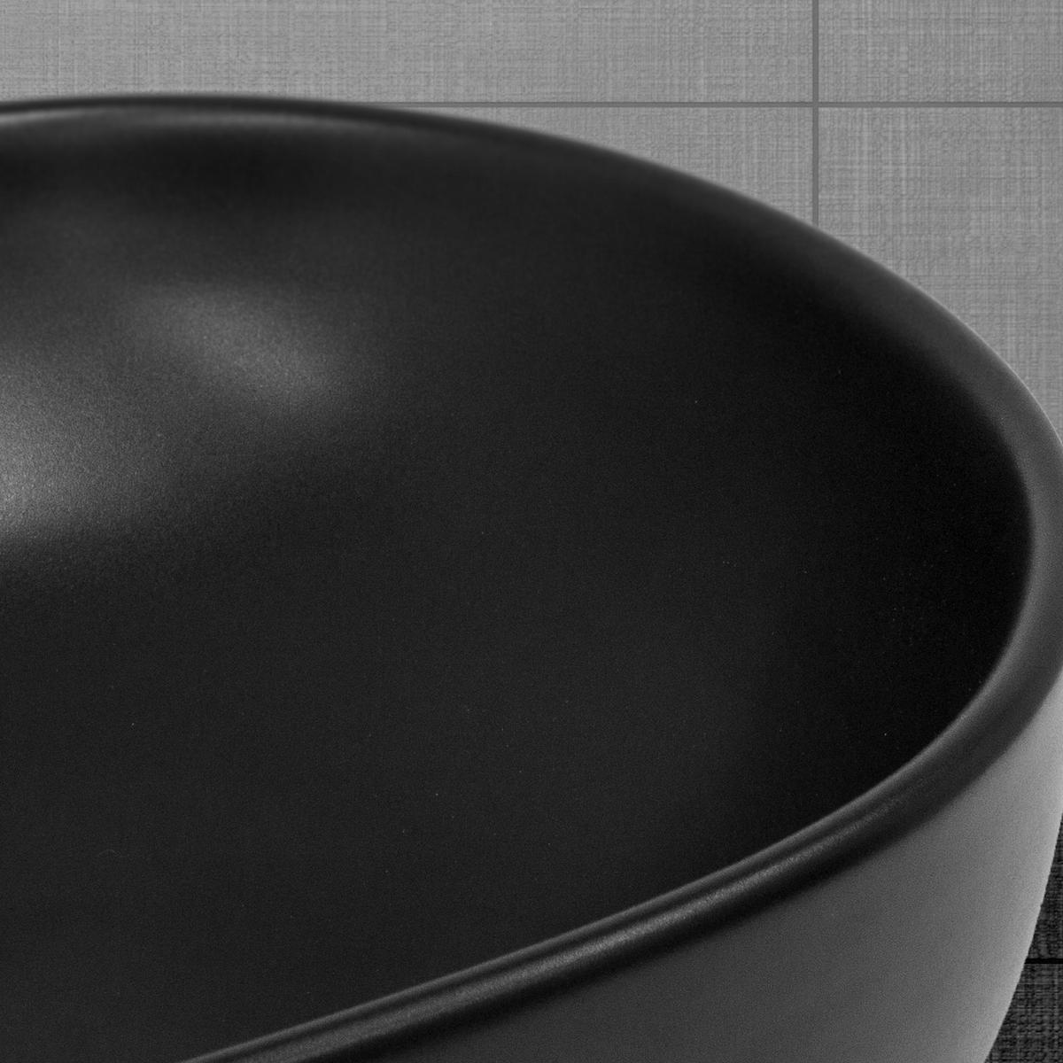 WASCHBECKEN - Schwarz, Keramik (42.5/14.5/60cm) - ML-DESIGN