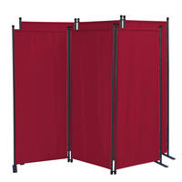 PARAVENT 2 Stück 3-tlg. 170x165 cm Rubinrot - Rot, Metall (170/165cm) - QUICK STAR