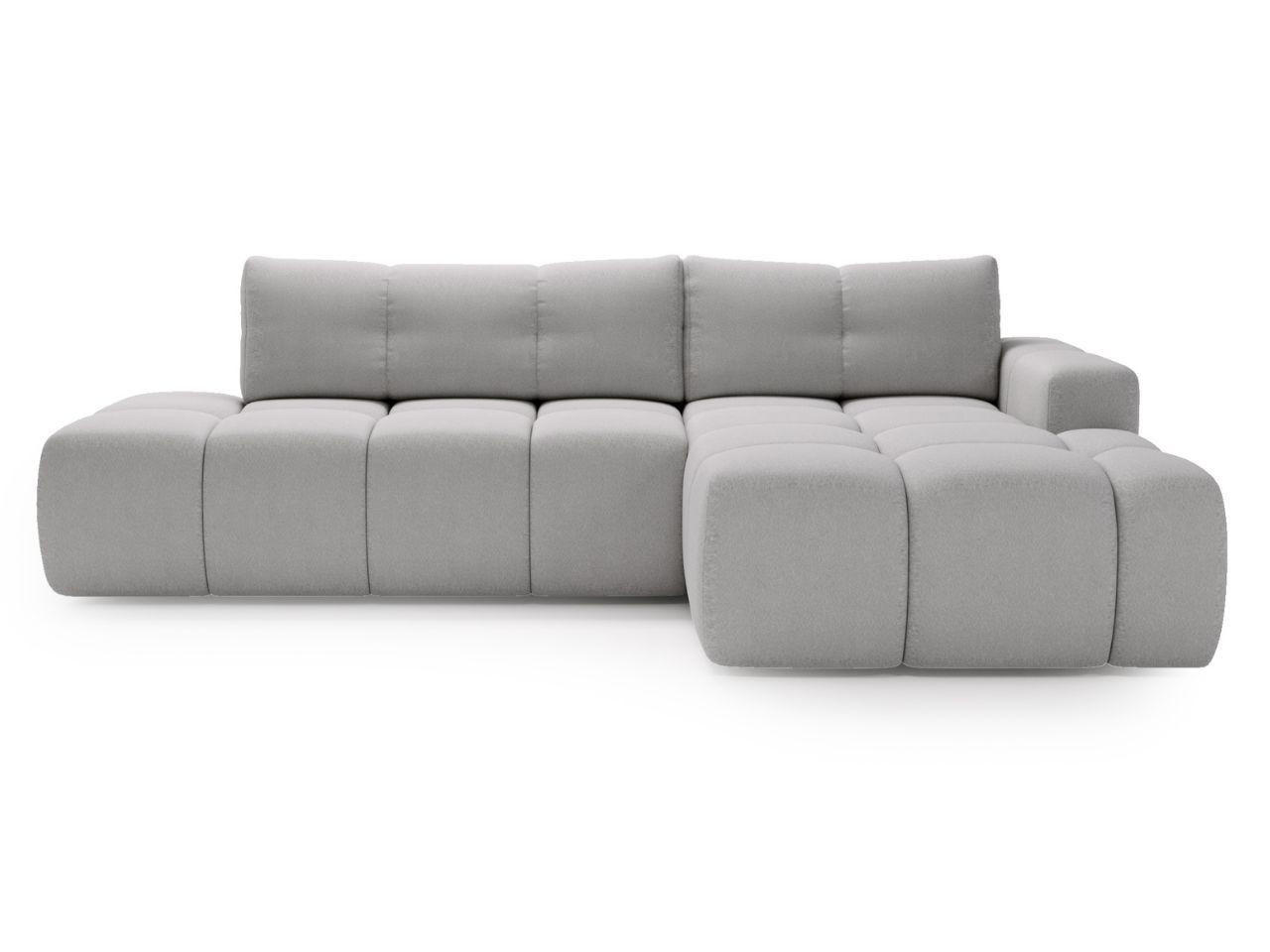ECKSOFA Montero Bouclé-Stoff Grau Rechts - Grau, Holz/Textil (280/177cm) - Graingold