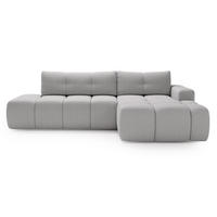ECKSOFA Montero Bouclé-Stoff Grau Rechts - Grau, Holz/Textil (280/177cm) - Graingold