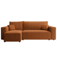 ECKSOFA Adara Mit Schlaffunktion - Hellbraun, Holzwerkstoff/Textil (244/145cm) - Fun Möbel