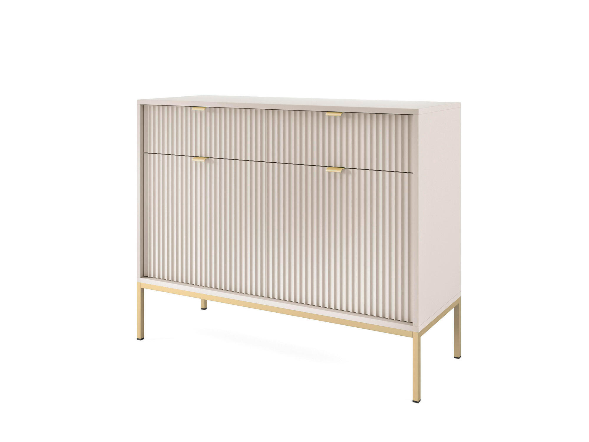 SIDEBOARD AVON Beige, Gold 104x39x83 cm - Beige/Goldfarben, Holzwerkstoff (104/83/39cm) - FURNLUX