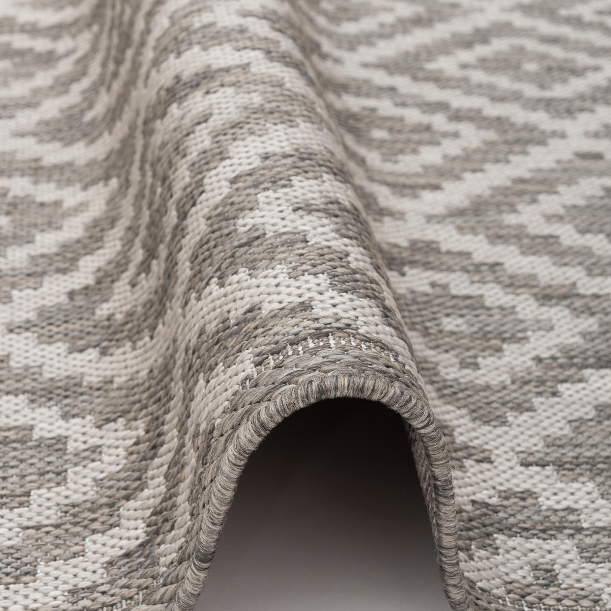 IN & OUTDOOR TEPPICH VALENCIA FLIESENOPTIK - Grau, Textil (80/150cm) - Pergamon
