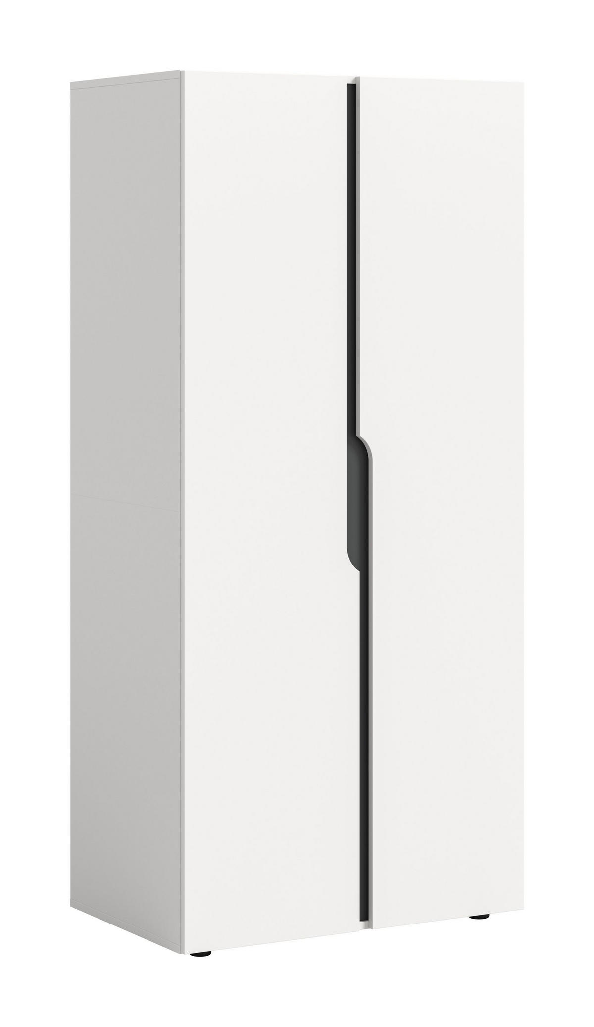 KLEIDERSCHRANK 2TÜRIG Anga weiß 80/51/180 cm - Weiß, Holzwerkstoff (80/180/51cm) - Xonox